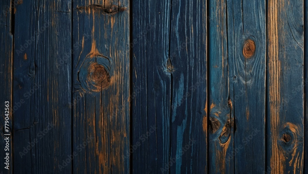 This image captures the rustic charm of dark blue wooden planks with visible knots and grain, evoking a sense of durability and timelessness This image captures the rustic charm of dark blue wooden planks with visible knots and grain, evoking a sense of durability and timelessness