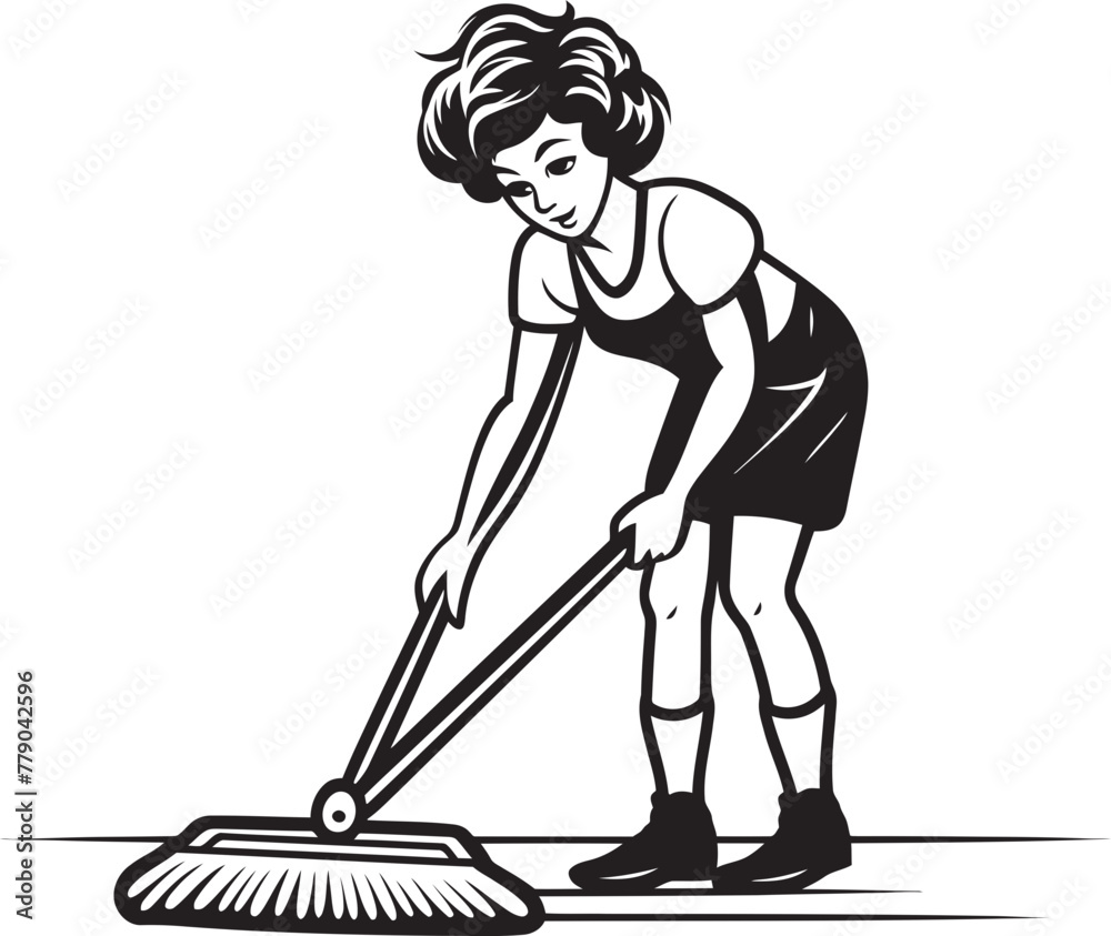 Clean Connoisseur Female Cleaning Vector Logo Design Gleam Guru Woman Mopping Floor Vector Emblem Clean Connoisseur Female Cleaning Vector Logo Design Gleam Guru Woman Mopping Floor Vector Emblem