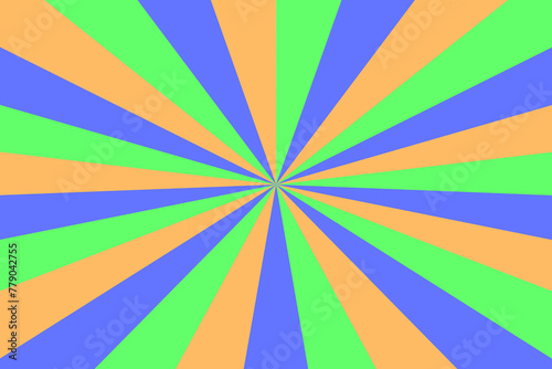 Sunburst line in style of 70s. Classic Vintage Retro Rays in colorful tones Background.