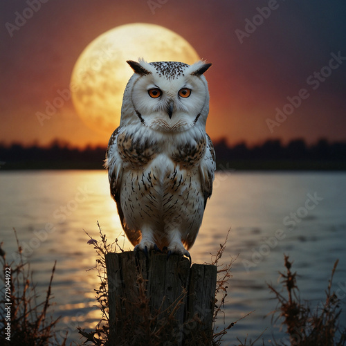 Majestic Tyto Alba Owl Vector Illustration photo