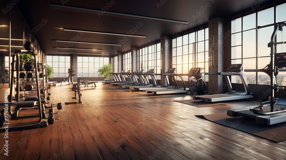 A photo of a clean and well-equipped fitness center.