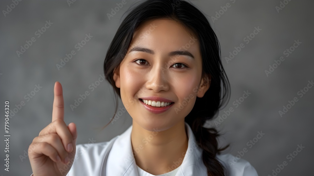 Confident and Successful Asian Businesswoman Smiling in Corporate Studio Setting Confident and Successful Asian Businesswoman Smiling in Corporate Studio Setting