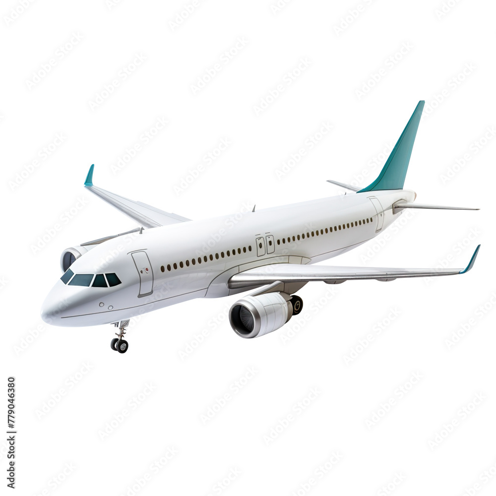 airplane in the sky on transparent background, clipping path, png, 