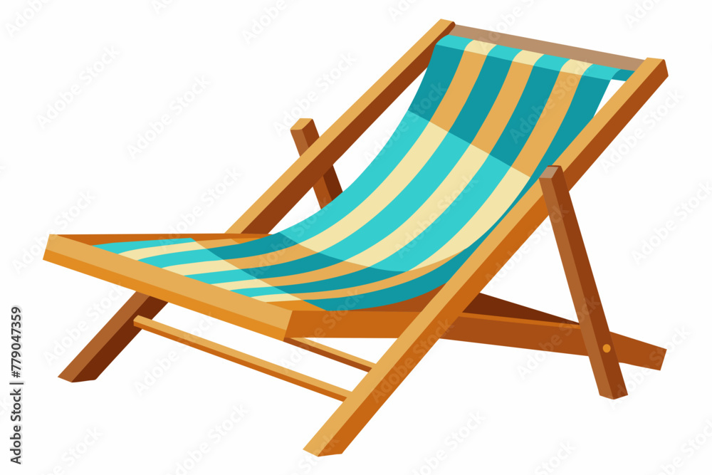  1 Beach chairs, with white background 