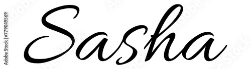 Sasha - black color - name written - ideal for websites, presentations, greetings, banners, cards, t-shirt, sweatshirt, prints, cricut, silhouette, sublimation, tag