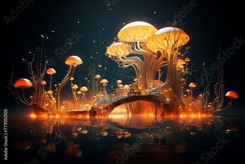 design of mushrooms fantasy creative  image