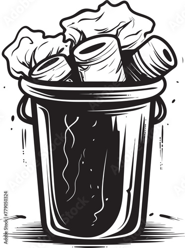 Rubbish Redemption Insignia Turning Trash into Treasures of Tomorrow Eco Essence Emblem Capturing the Essence of Environmental Responsibility