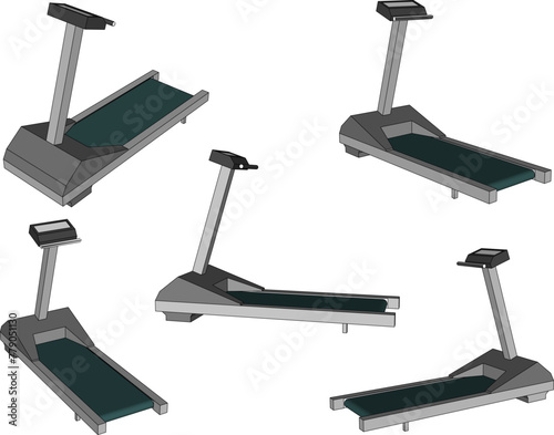 vector design sketch illustration of running gym equipment to shape the body