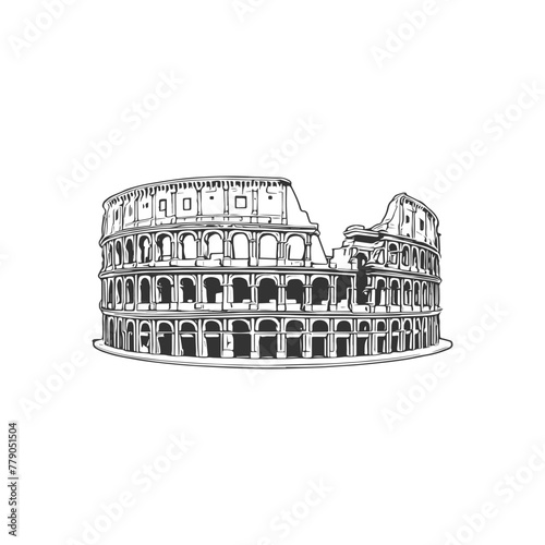 Illustration vektor abstrak simbol roma colisseum italia photo