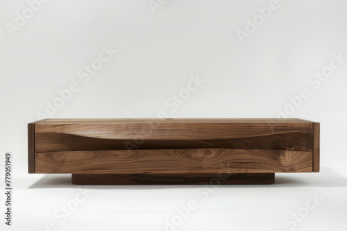 Modern wooden TV stand with a rustic finish