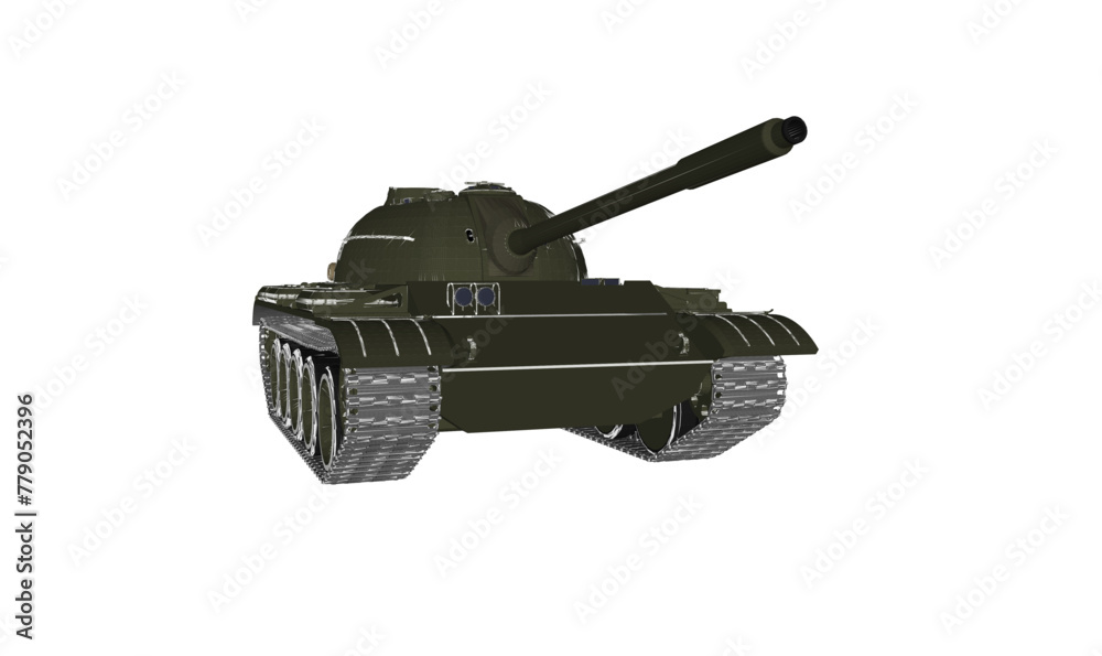 Vector sketch illustration design of battle tank war vehicle with long cannon Vector sketch illustration design of battle tank war vehicle with long cannon