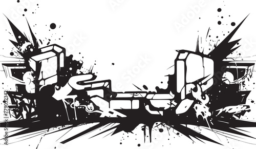 Fototapeta Naklejka Na Ścianę i Meble -  Aerosol Anthem Celebrating Graffiti Art in Vector Form Tagged Terrain Emblem Mapping Urban Creativity in Vectors
