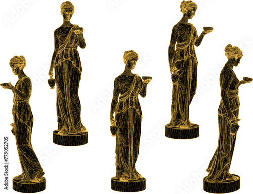 Vector sketch illustration design of beauty statue of greek roman goddess