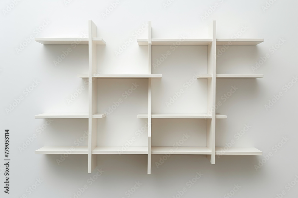 White modular wall shelving unit White modular wall shelving unit