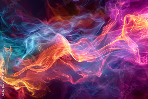 A colorful flame with blue, red, and yellow colors