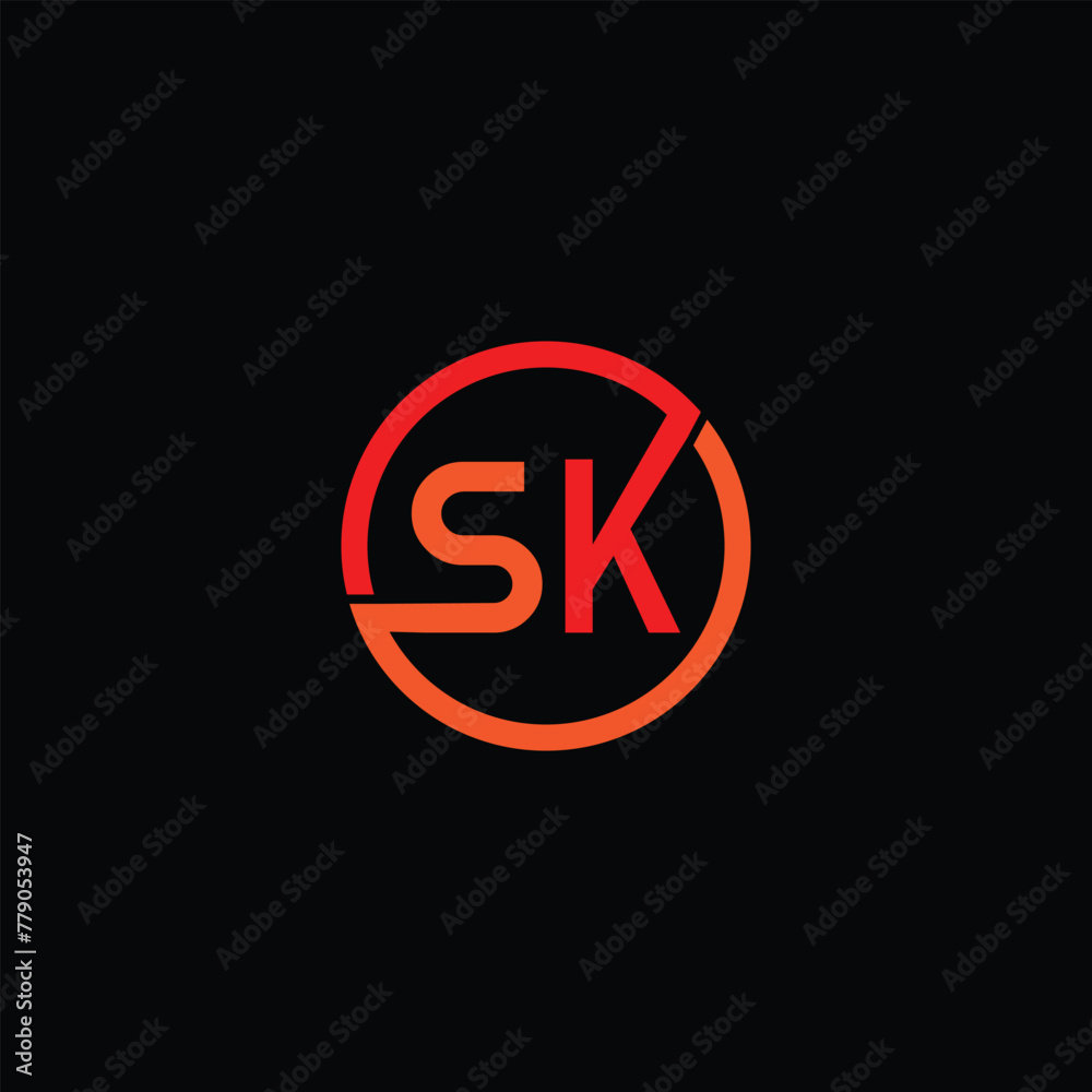 SK Letter Initial Logo Design Template Vector Illustration SK Letter Initial Logo Design Template Vector Illustration
