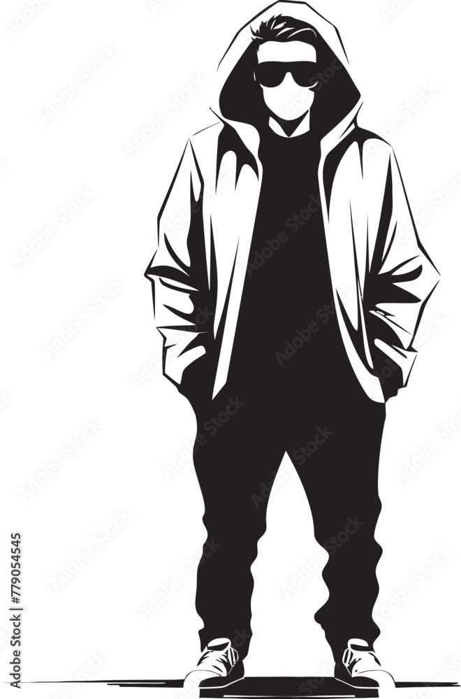 Spectacled Sleuth Urban Man in Hood and Glasses Vector Logo Emblem Stealthy Stare Hooded Figure with Glasses Vector Logo Design Spectacled Sleuth Urban Man in Hood and Glasses Vector Logo Emblem Stealthy Stare Hooded Figure with Glasses Vector Logo Design