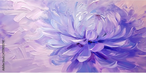 delicate flower of pastel purple painted with oil paint. close up © Muhammad