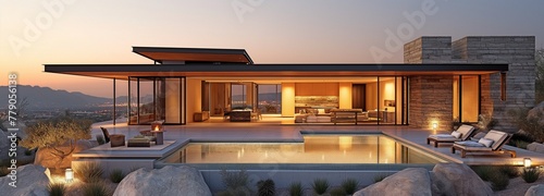Although this desert home appears to be an unassuming bungalow from the outside, inside you'll find