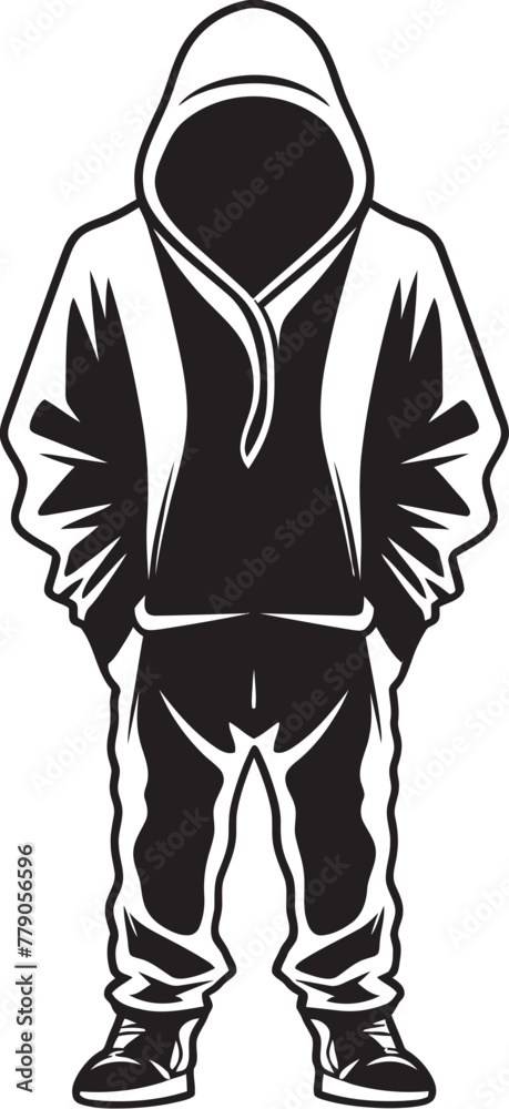 Urban Edge Modern Man in Hoodie Logo Icon Hooded Legacy Chic Man in Hoodie Vector Symbol