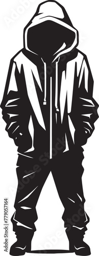Hooded Style Man in Hoodie Vector Logo Design Icon Urban Swagger Trendy Man in Hoodie Vector Emblem
