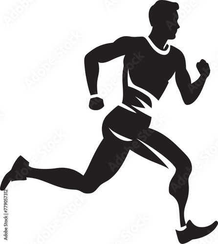 City Stride Urban Man Running Vector Emblem Runners Essence Man Running Vector Logo Design © BABBAN