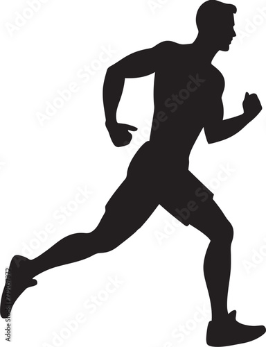 Speed Sprinter Man Running Vector Emblem Trailblazing Journey Jogging Man Vector Logo Design