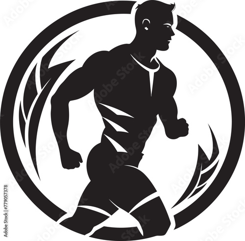 Trailblazing Journey Jogging Man Vector Logo Design City Runner Urban Man Running Vector Icon Symbol