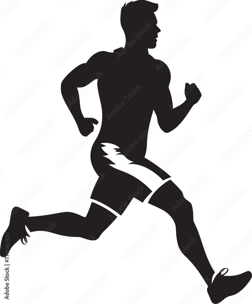Urban Dash Man Running Vector Logo Design Marathon Spirit Jogging Man Vector Icon Symbol