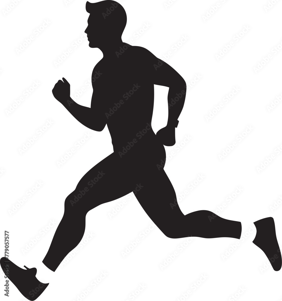 Speed Sprinter Man Running Vector Emblem Design Trailblazing Journey Jogging Man Vector Logo