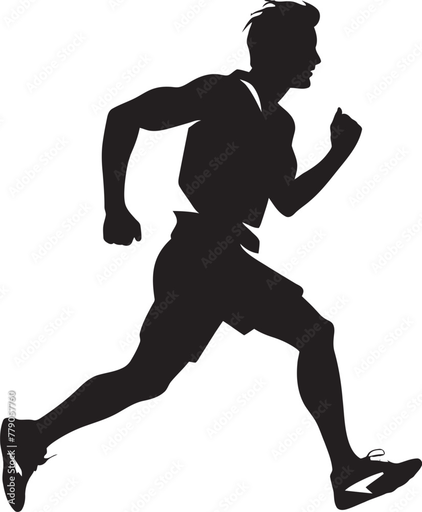 Obraz premium City Stride Urban Man Running Vector Emblem Jogging Journey Man Running Vector Logo Design
