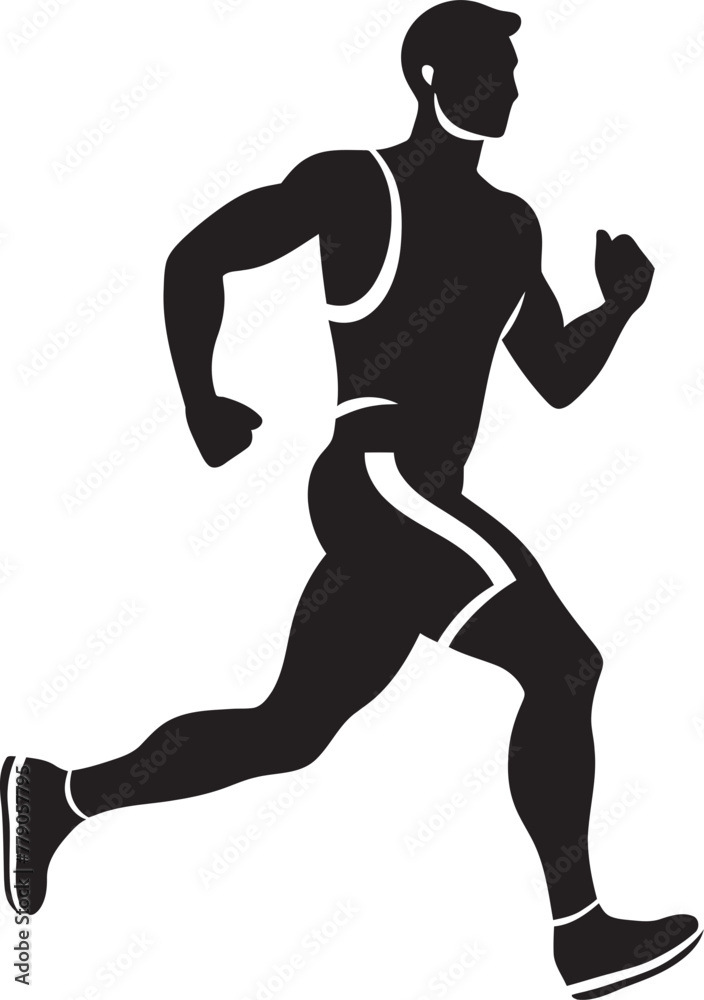 Fitness Pursuit Jogging Man Vector Logo Design Trailblazing Trek Man Running Vector Icon