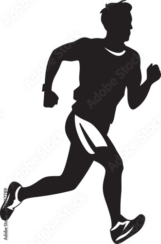 Speed Surge Jogging Man Vector Icon Urban Stride Man Running Vector Emblem
