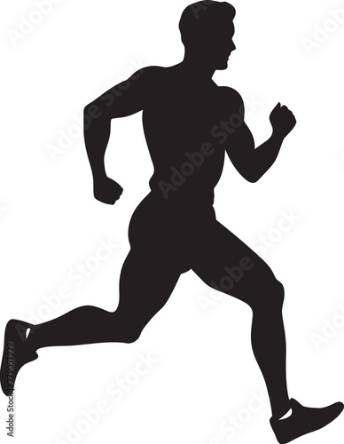 Jogging Guru Man Running Vector Icon Speed Surge Jogging Man Vector Emblem