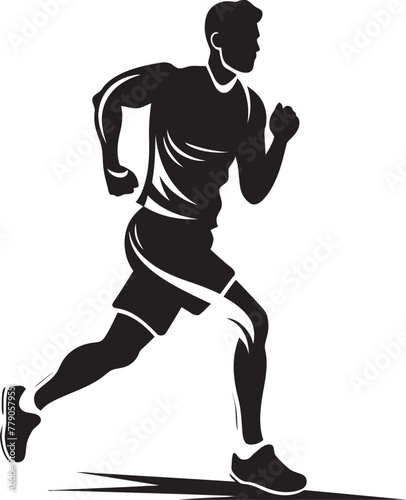 Trailblazing Trek Man Running Vector Logo Design City Sprint Urban Man Running Vector Icon