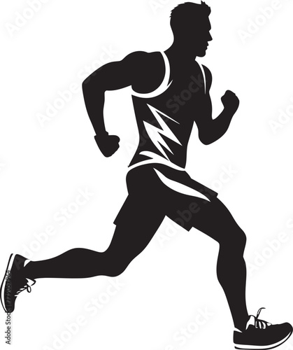 Fitness Focus Jogging Man Vector Emblem Trailblazing Tempo Man Running Vector Logo Design