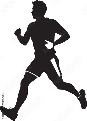 Marathon Motion Urban Man Running Vector Logo Design Urban Stride Man Running Vector Icon