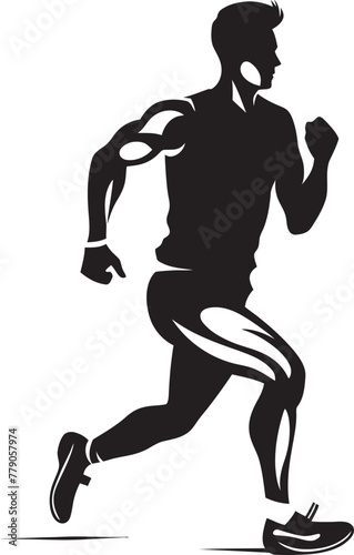 Trailblazing Tempo Man Running Vector Logo Design City Stride Urban Man Running Vector Icon