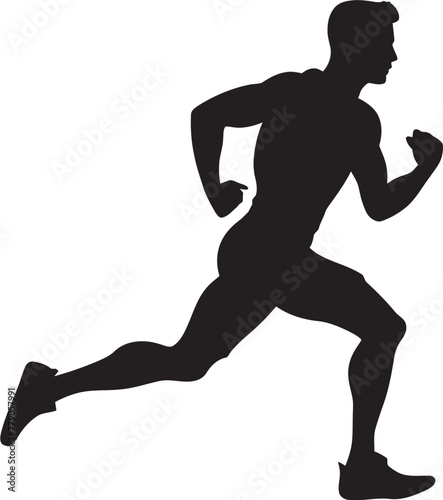 Jogging Guru Man Running Vector Emblem Speed Surge Jogging Man Vector Logo Design
