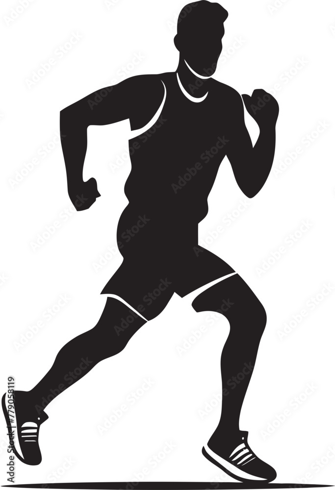 City Sprint Urban Man Running Vector Logo Design Jogging Journey Man Running Vector Icon