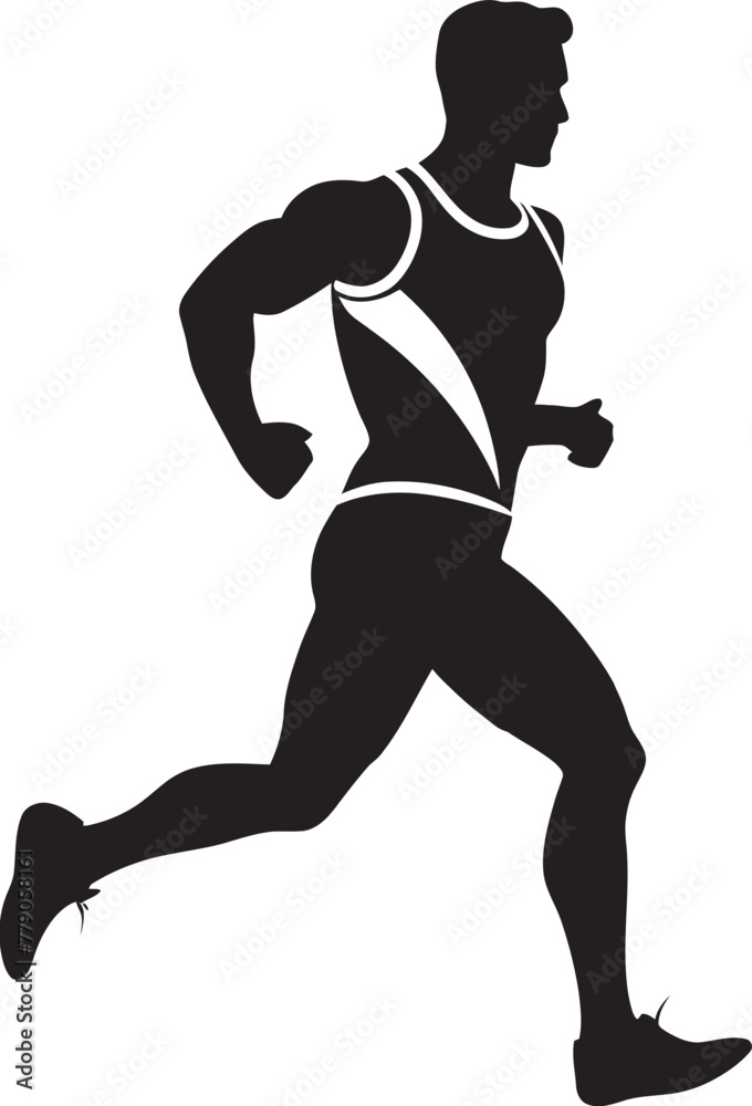Jogging Guru Man Running Vector Icon Speed Surge Jogging Man Vector Emblem
