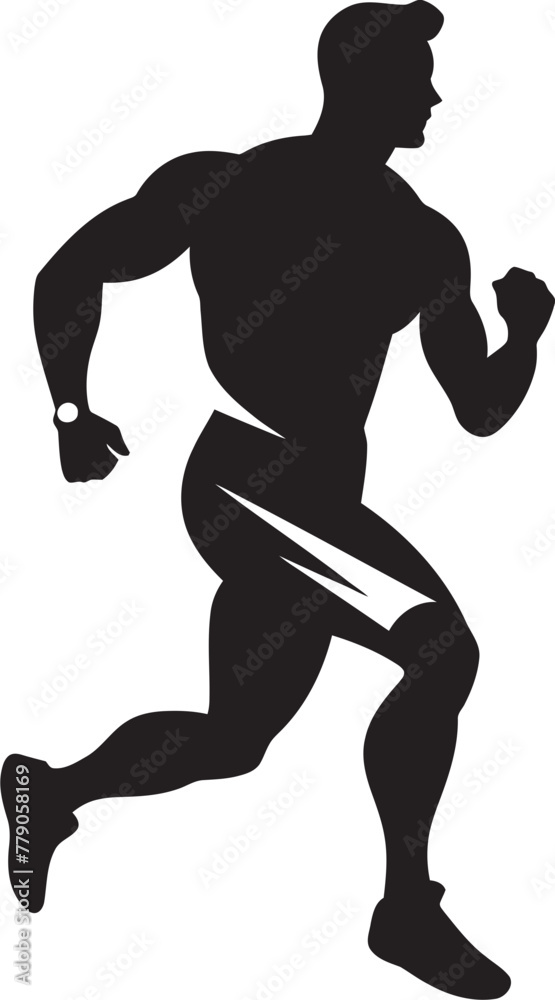 Fitness Pursuit Jogging Man Vector Emblem Trailblazing Trek Man Running Vector Logo Design