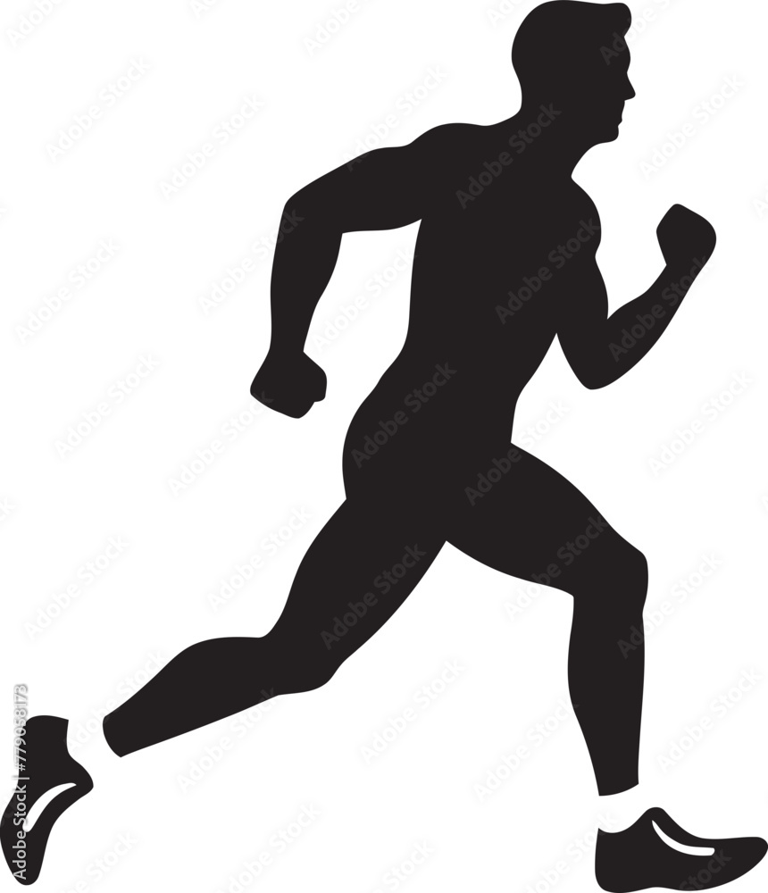 Speed Surge Jogging Man Vector Emblem Marathon Motion Urban Man Running Vector Logo Design