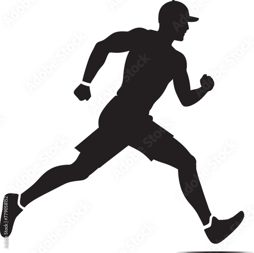 Trailblazing Tempo Man Running Vector Emblem City Stride Urban Man Running Vector Logo Design