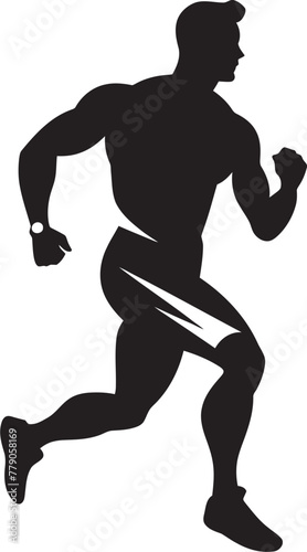 Fitness Pursuit Jogging Man Vector Emblem Trailblazing Trek Man Running Vector Logo Design
