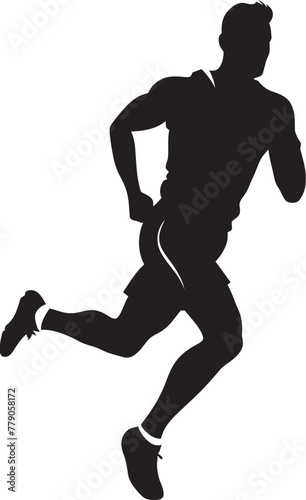 Urban Stride Man Running Vector Icon Fitness Pursuit Jogging Man Vector Emblem