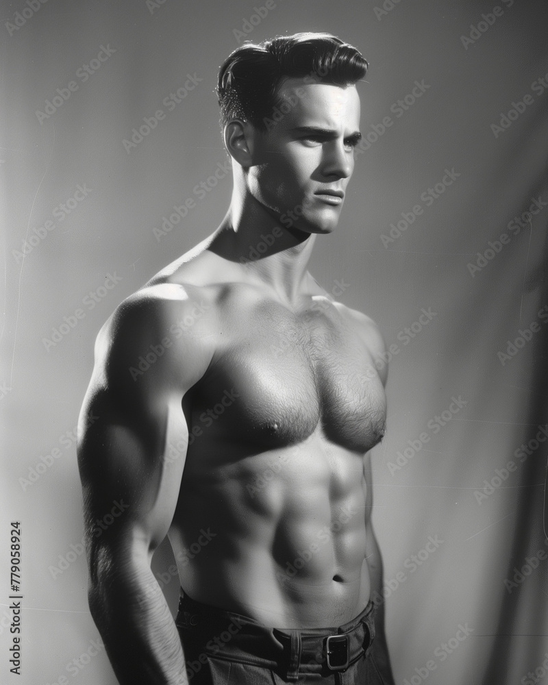 Fototapeta premium Male Physique Model (1940s Style)