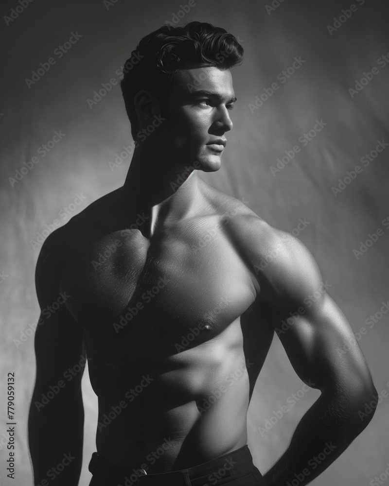 Fototapeta premium Male Physique Model (1940s Style)