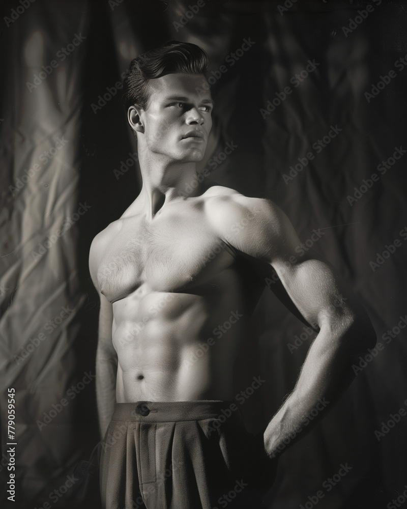 Fototapeta premium Male Physique Model (1940s Style)