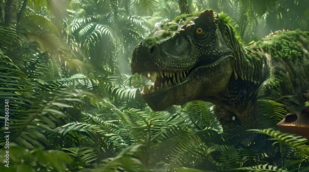 t rex dinosaur in the jungle
